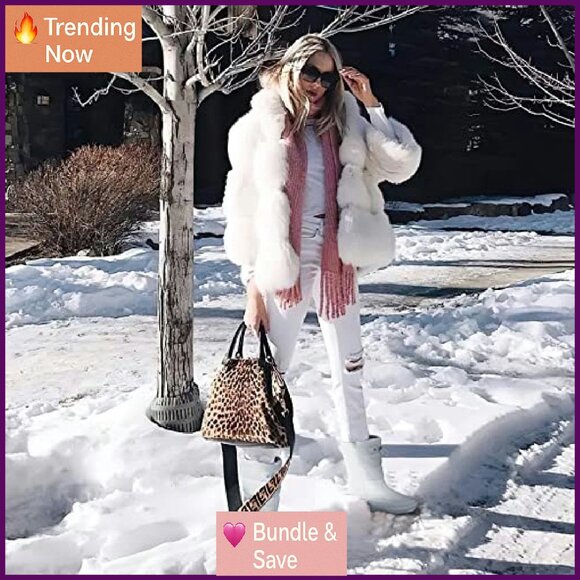 Warm Fur Lined Snow Boots Water Resistant Mid Calf Winter Hiking - Picture 3 of 8